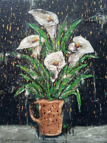 Original Expressionism Floral Paintings by Lilik Setyawan