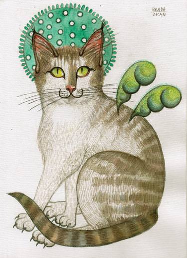Print of Fine Art Cats Paintings by Krada Zhan
