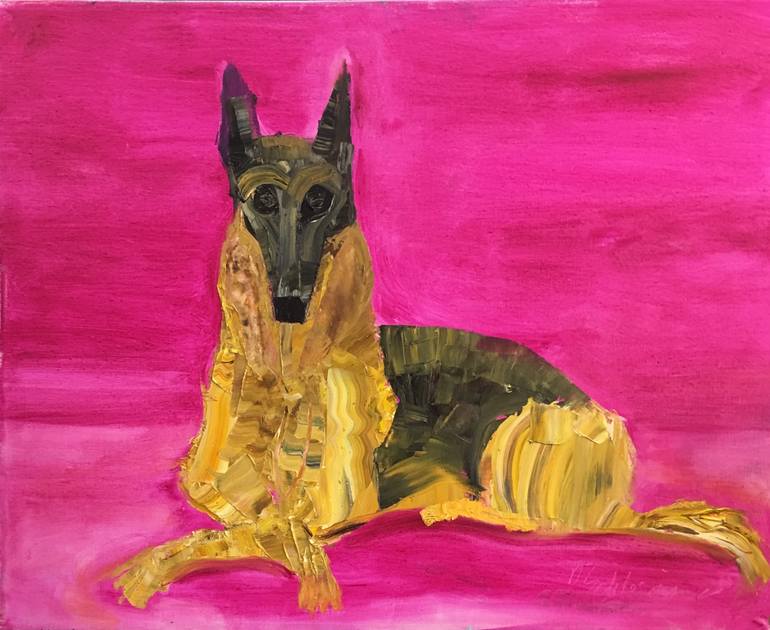 Alsatian Painting by Daniel Schlesinger | Saatchi Art