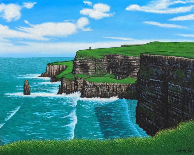 Cliffs of Moher Painting by Lawrence Cenotto | Saatchi Art