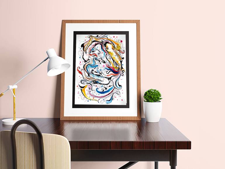 Original Art Deco Animal Painting by Veronika Chernyshkova