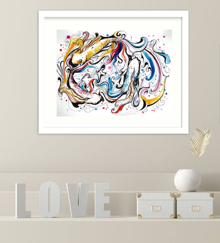 Original Art Deco Animal Painting by Veronika Chernyshkova