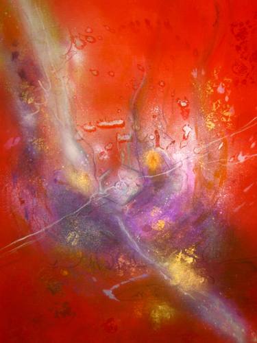 Original Abstract Expressionism Outer Space Paintings by Anne-Marie Pochat
