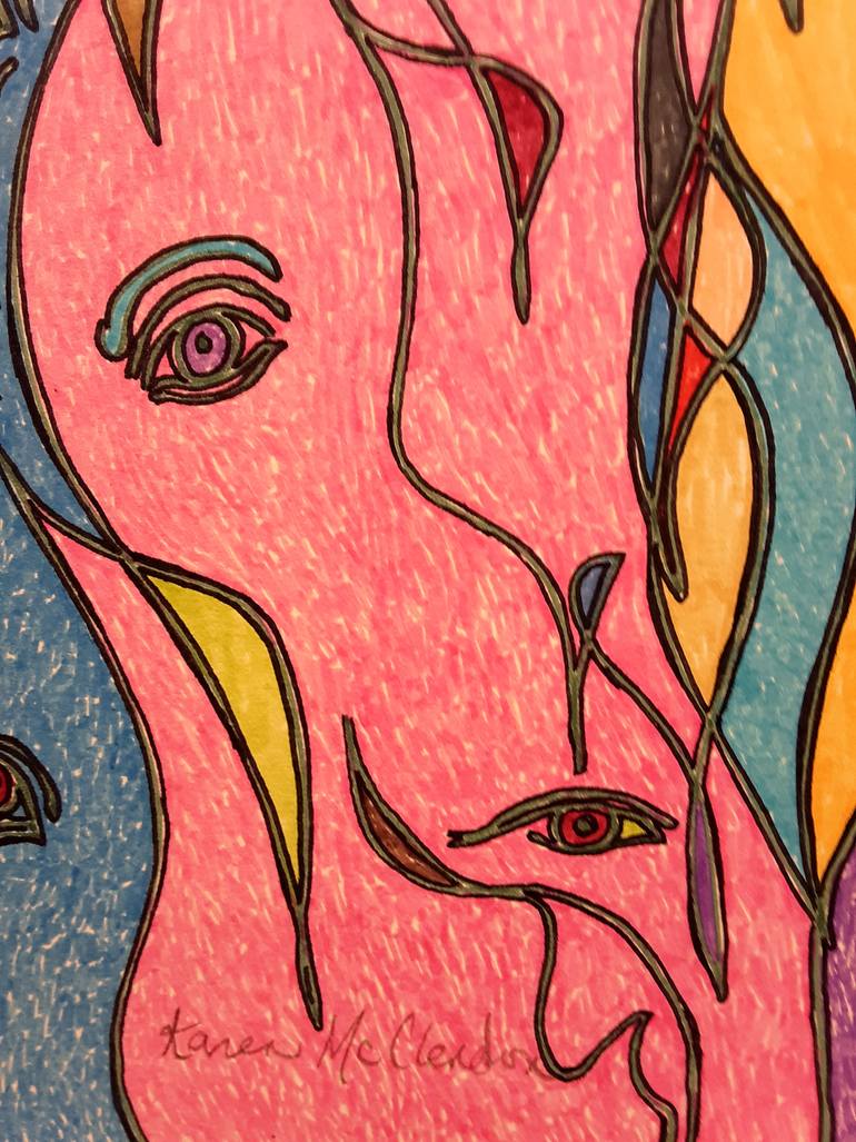 Original Abstract Drawing by Karen Mcclendon