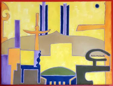 Original Abstract Cities Paintings by Karen McClendon