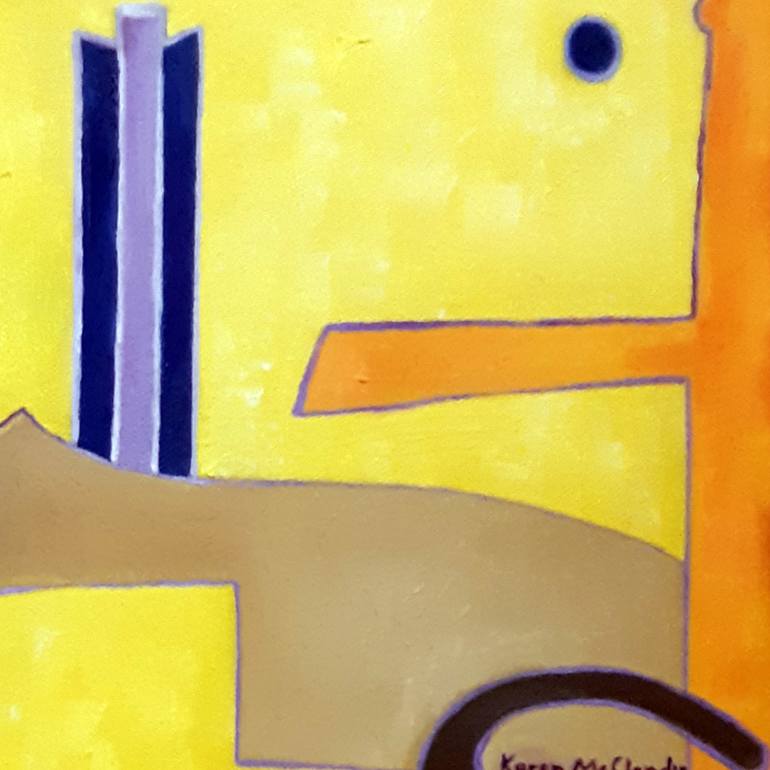 Original Abstract Cities Painting by Karen McClendon