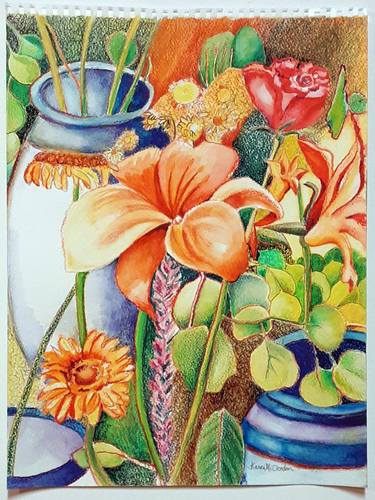 Original Illustration Floral Drawings by Karen McClendon