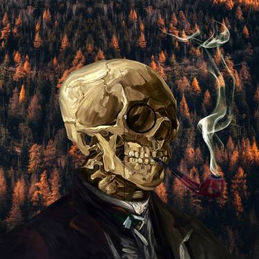 Skull, Vincent van Gogh "In the autumn forest" - Limited Edition of 5 thumb