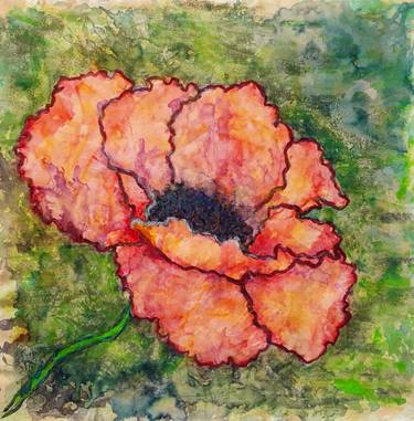 Print of Expressionism Floral Paintings by Melanie Bourbon