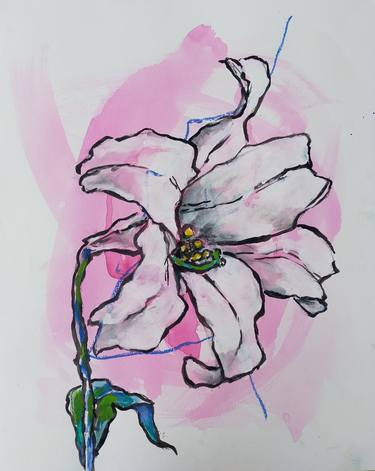 Print of Expressionism Floral Paintings by Melanie Bourbon