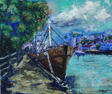 Original Impressionism Yacht Paintings by ViBond Bondarenko
