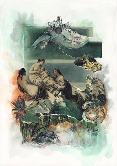 Original Classical mythology Collage by Dominique Hazell