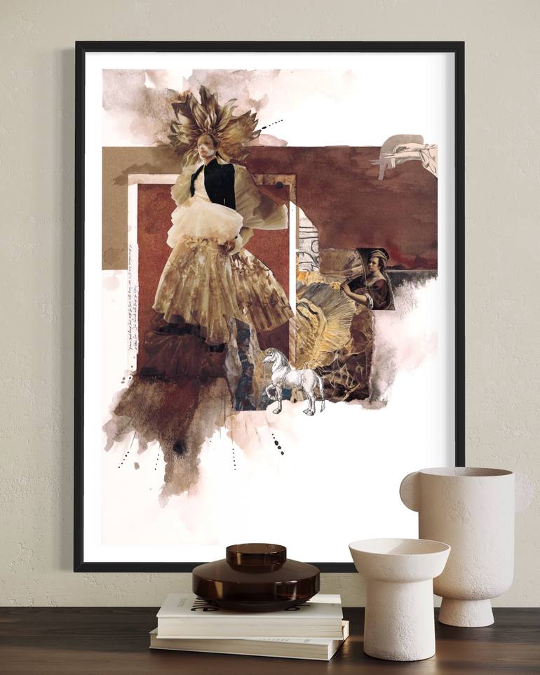 Original Figurative Classical mythology Collage by Dominique Hazell