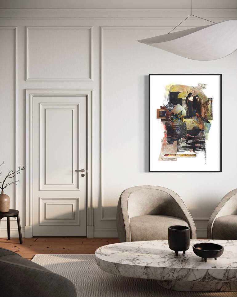 Original Figurative Classical Mythology Collage by Dominique Hazell