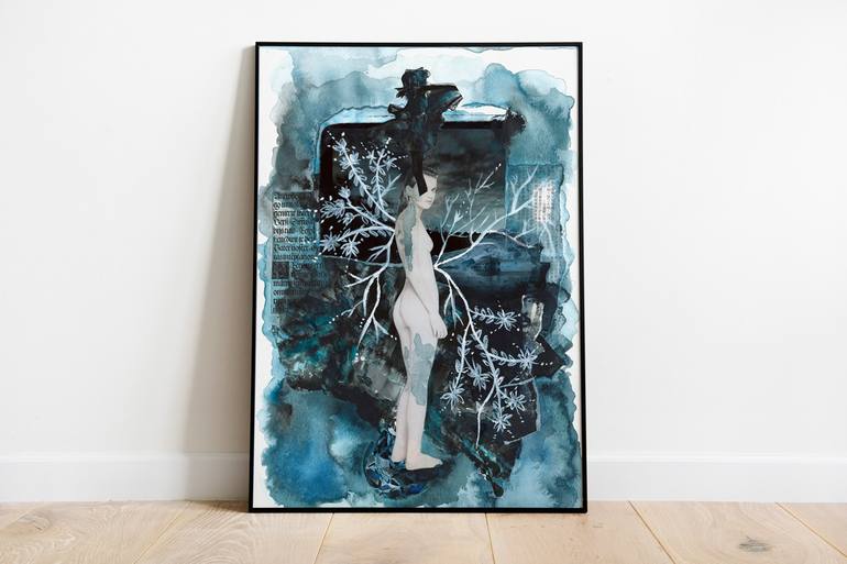 Original Abstract Expressionism Classical Mythology Collage by Dominique Hazell