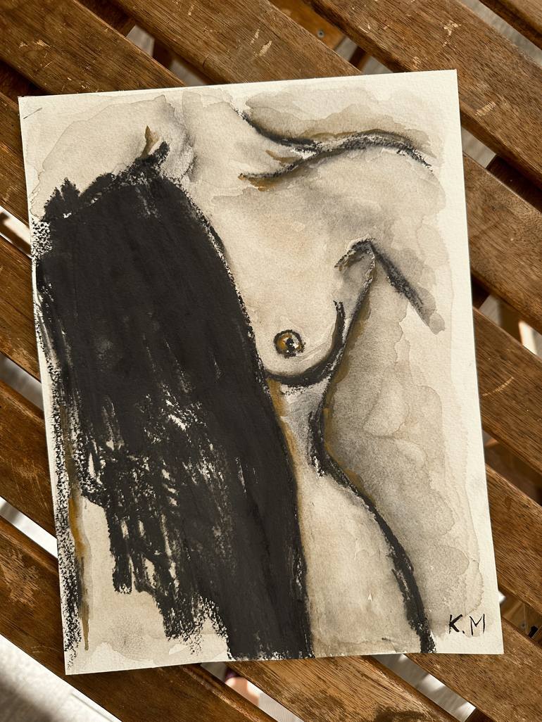 Original Abstract Expressionism Nude Painting by Kristina Mallen