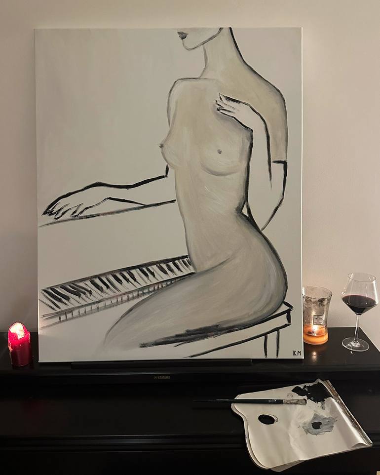 Original Figurative Nude Painting by Kristina Mallen