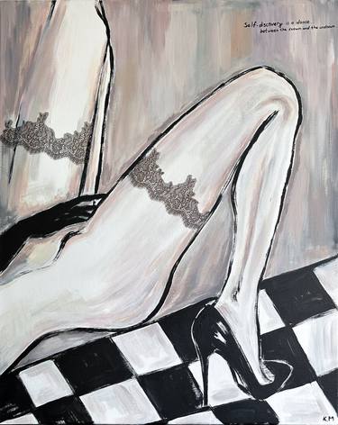 Original Art Deco Erotic Painting by Kristina Malashchenko