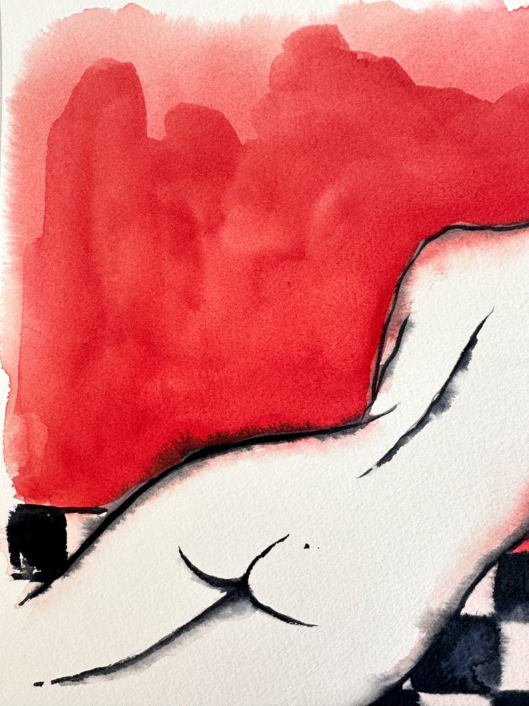 Original Art Deco Nude Drawing by Kristina Mallen