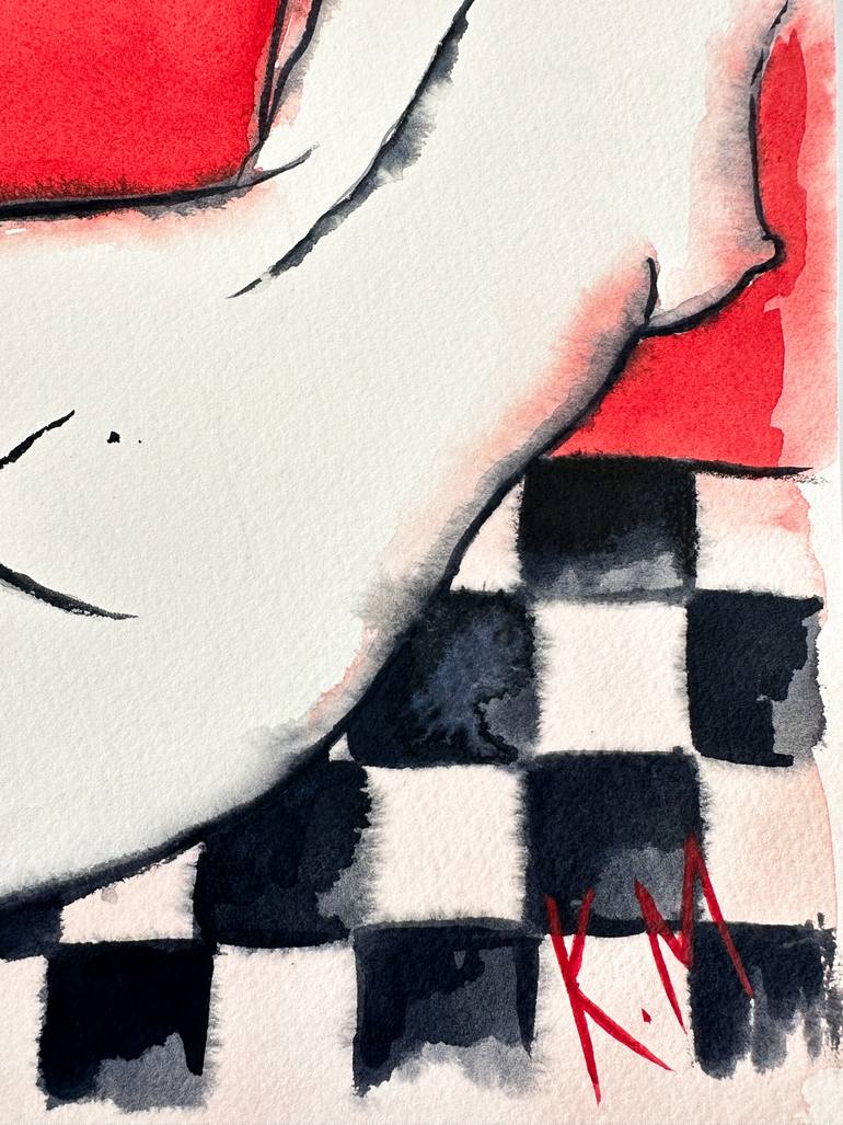 Original Art Deco Nude Drawing by Kristina Mallen