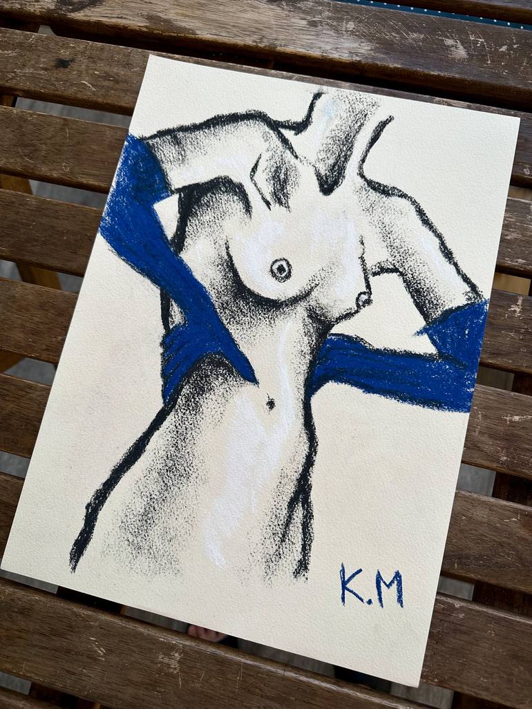 Original Abstract Body Drawing by Kristina Mallen