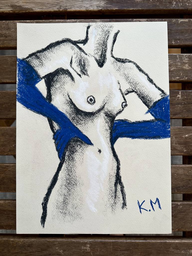 Original Abstract Body Drawing by Kristina Mallen