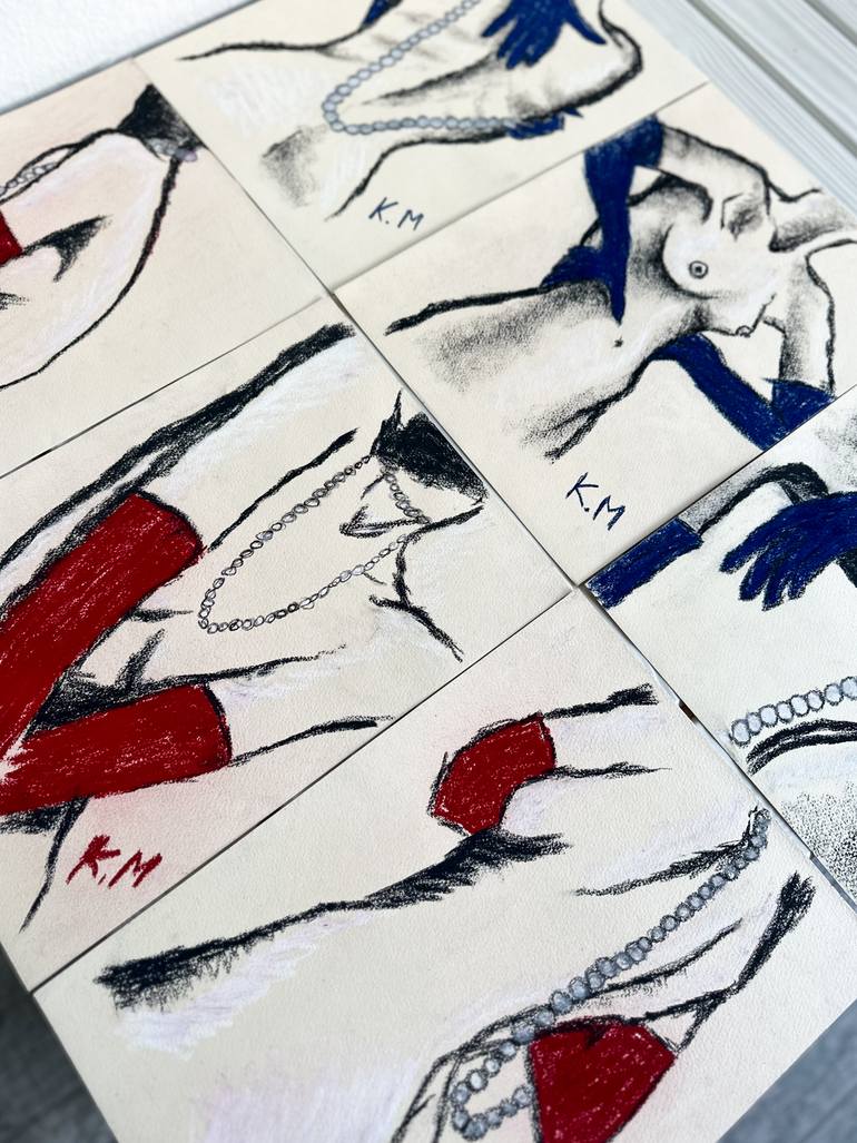 Original Abstract People Painting by Kristina Mallen