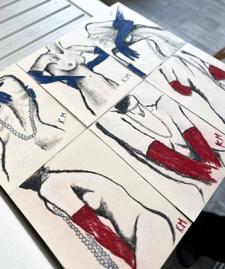 Original Abstract People Painting by Kristina Mallen