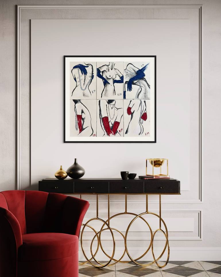Original Abstract People Painting by Kristina Mallen