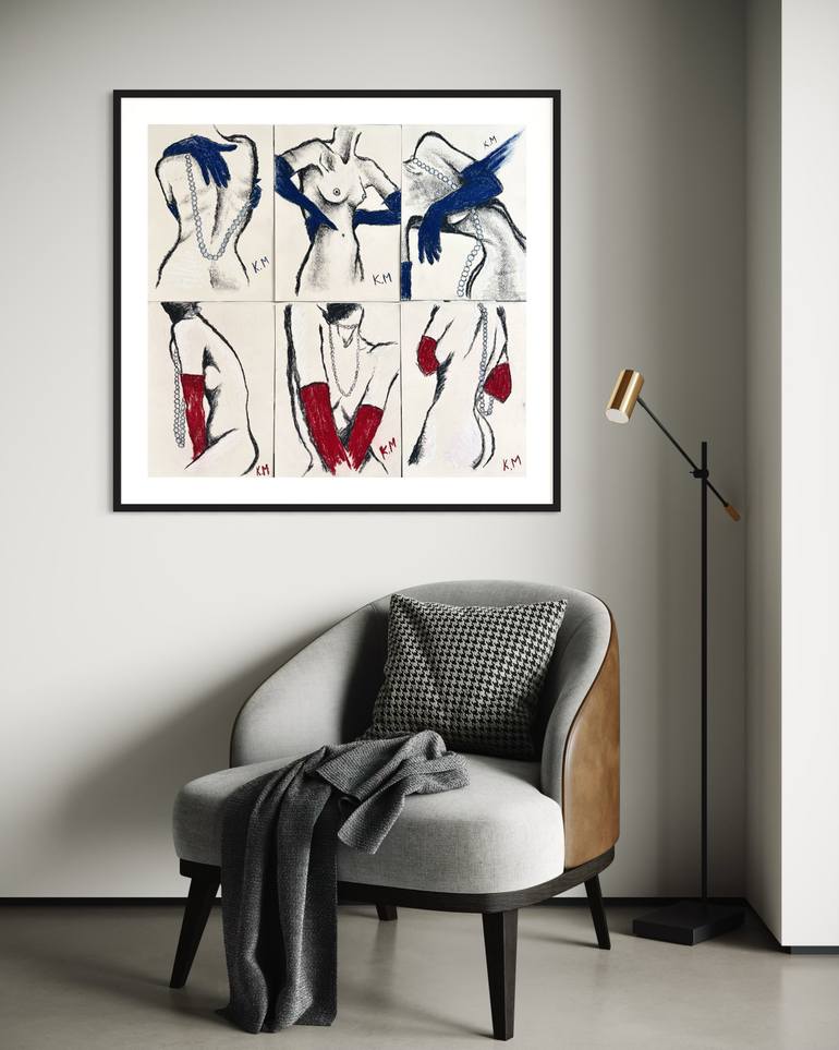 Original Abstract People Painting by Kristina Mallen