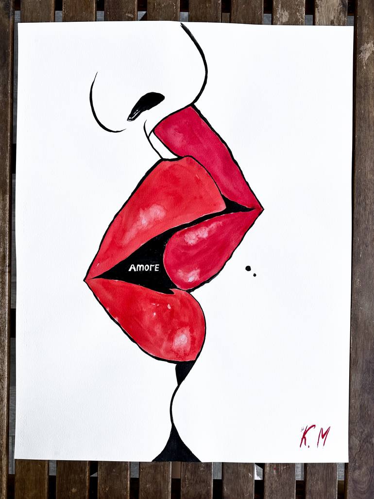 Original Pop Art Love Painting by Kristina Mallen