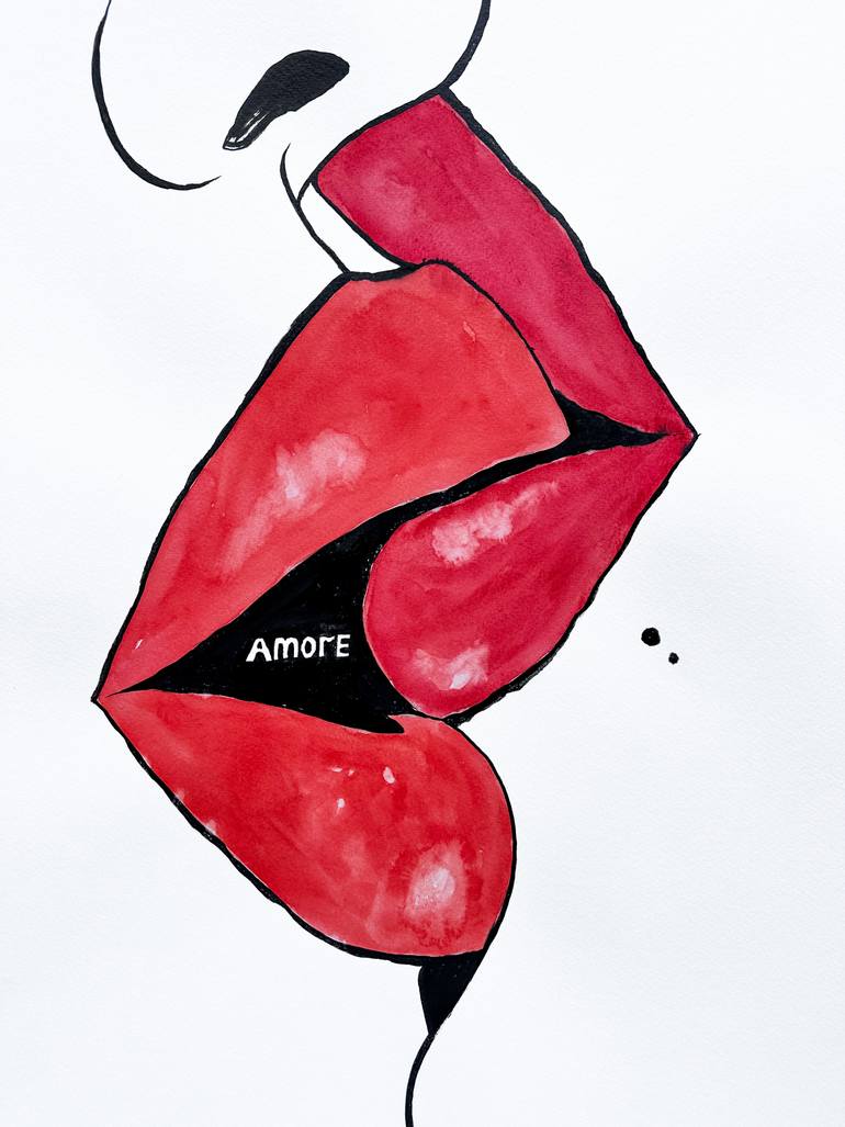 Original Pop Art Love Painting by Kristina Mallen