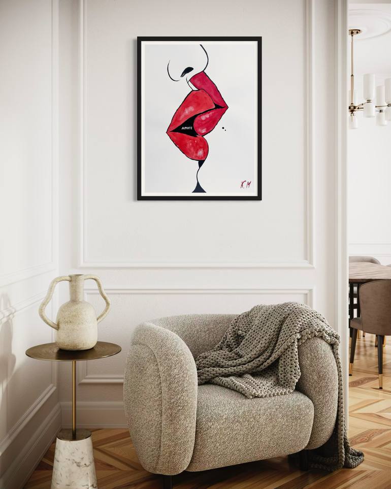 Original Pop Art Love Painting by Kristina Mallen