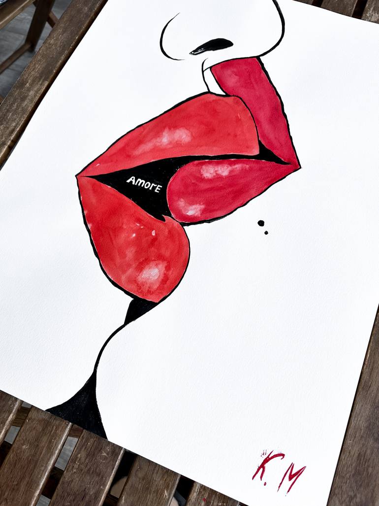 Original Pop Art Love Painting by Kristina Mallen