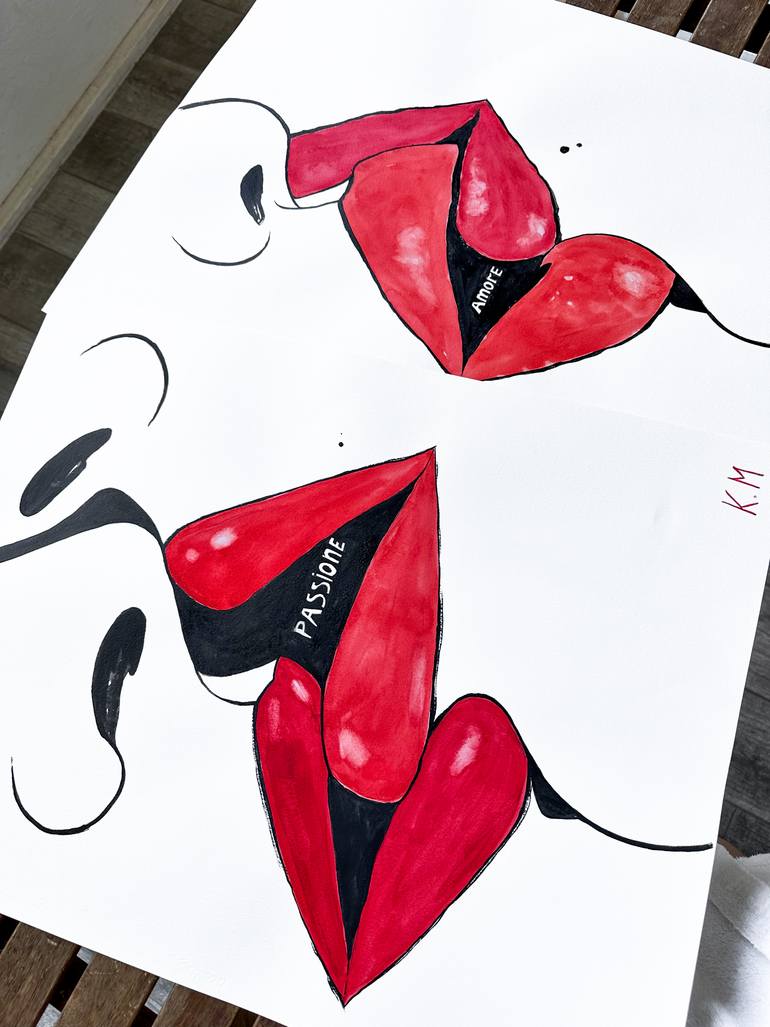 Original Abstract Love Painting by Kristina Mallen
