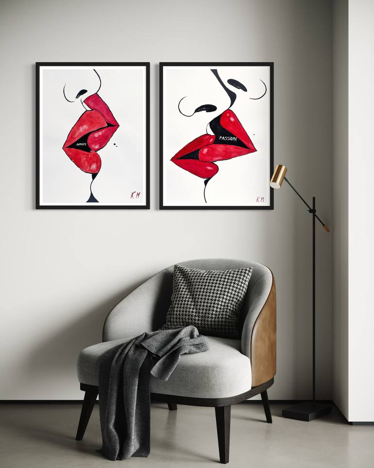 Original Abstract Love Painting by Kristina Mallen