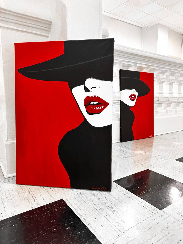 Original Pop Art Women Painting by Kristina Mallen
