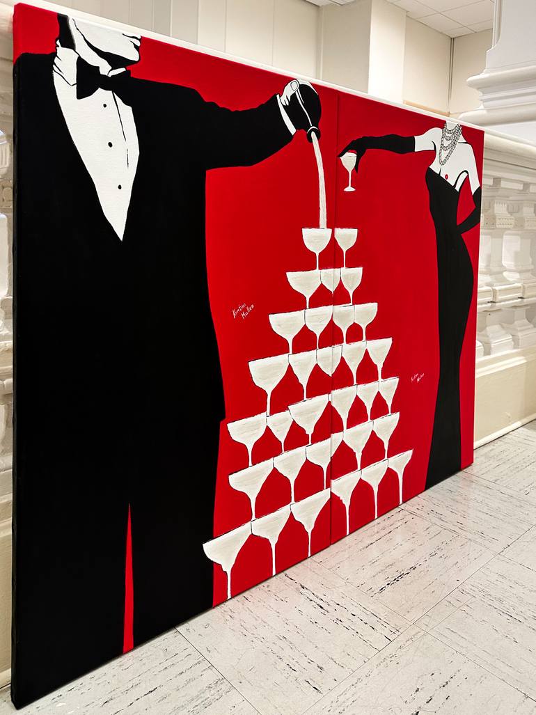 Original Art Deco People Painting by Kristina Mallen