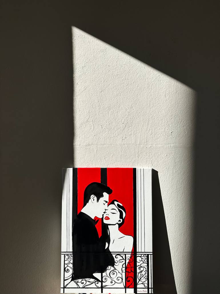 Original Art Deco Love Painting by Kristina Mallen