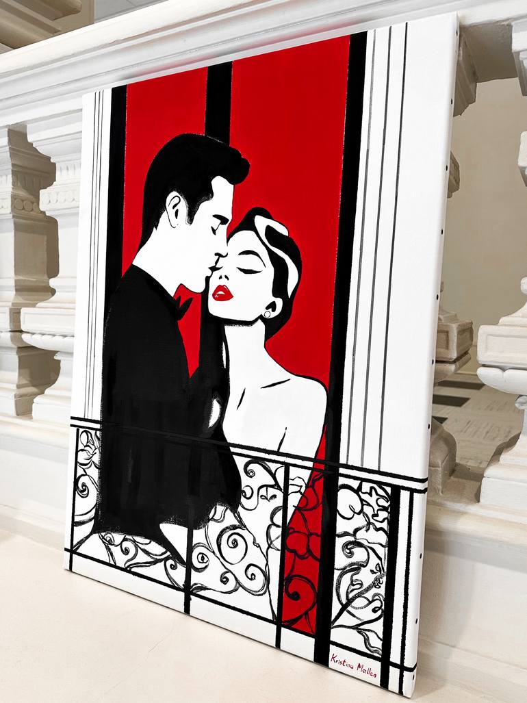 Original Art Deco Love Painting by Kristina Mallen