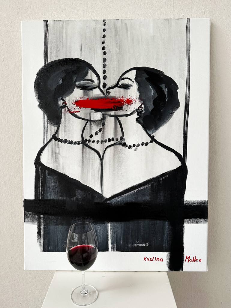 Original Abstract Expressionism Love Painting by Kristina Mallen