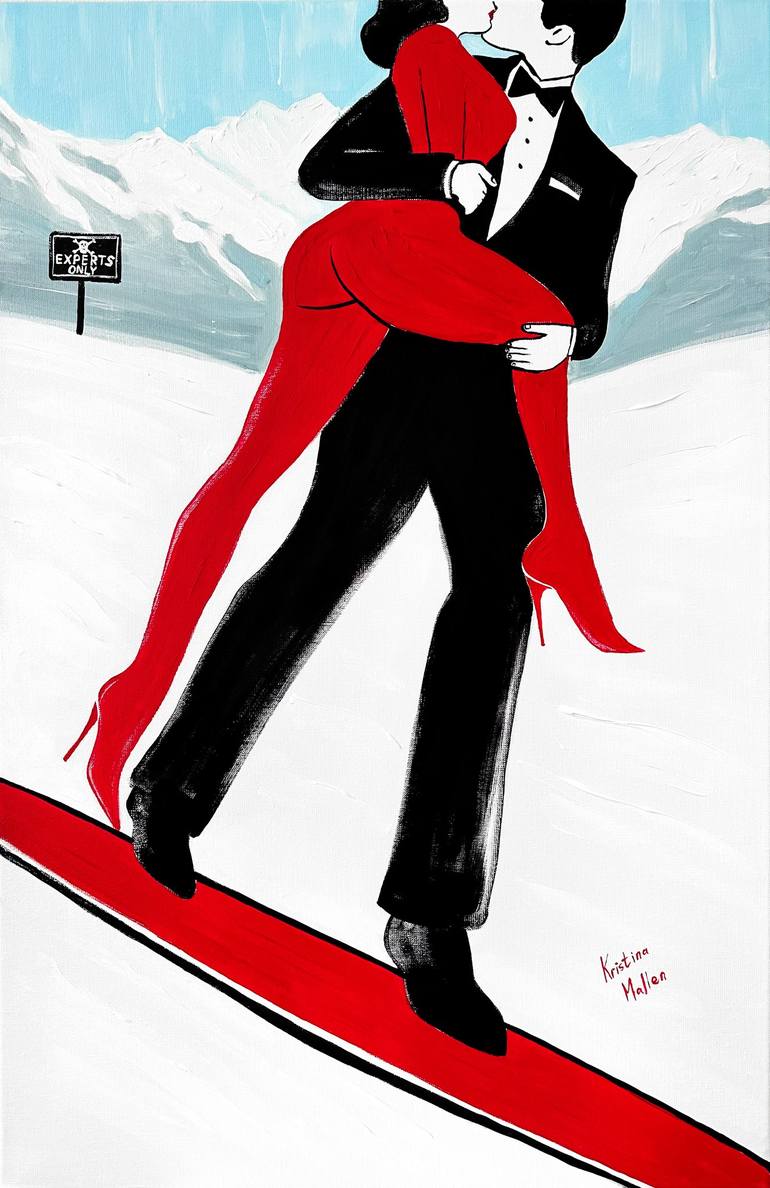 Print of Art Deco Love Paintings by Kristina Mallen