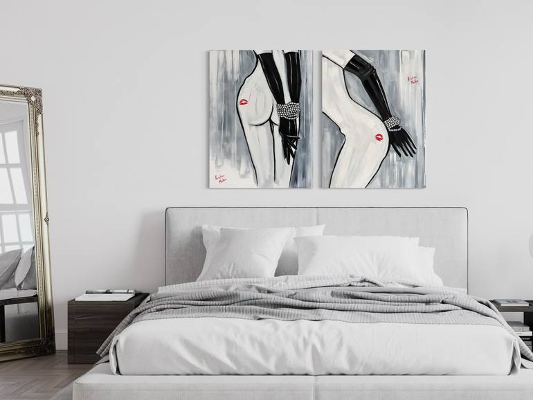 Original Art Deco Erotic Painting by Kristina Mallen