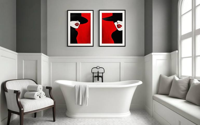 Original Art Deco Women Printmaking by Kristina Mallen