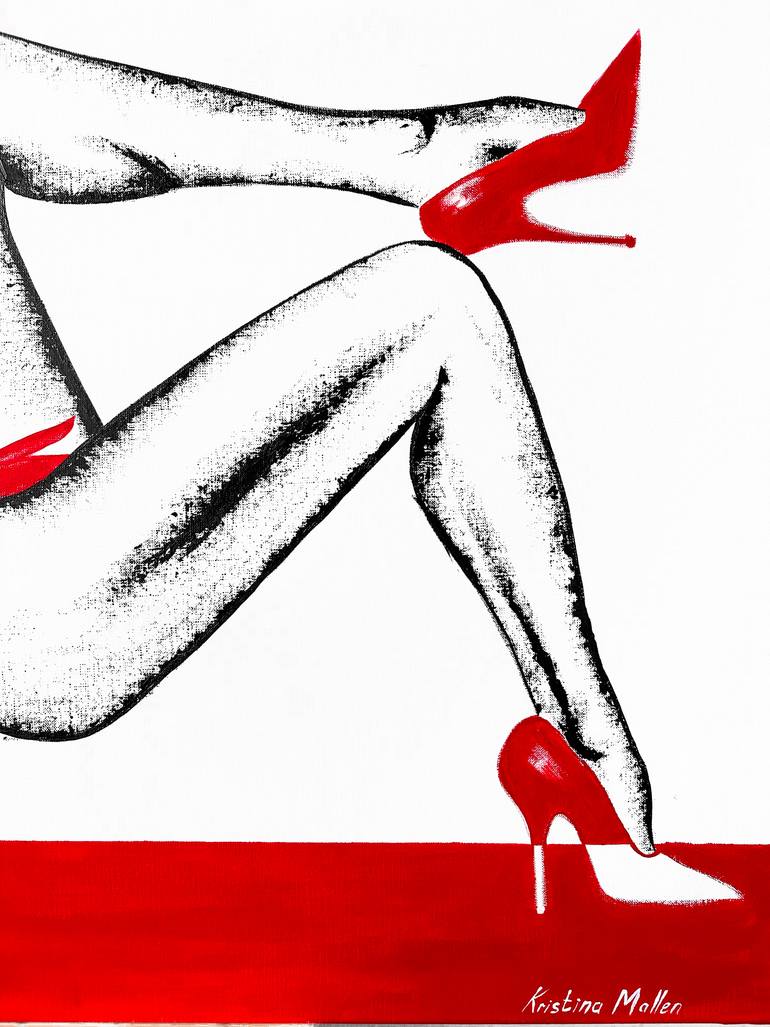 Original Art Deco Erotic Painting by Kristina Mallen
