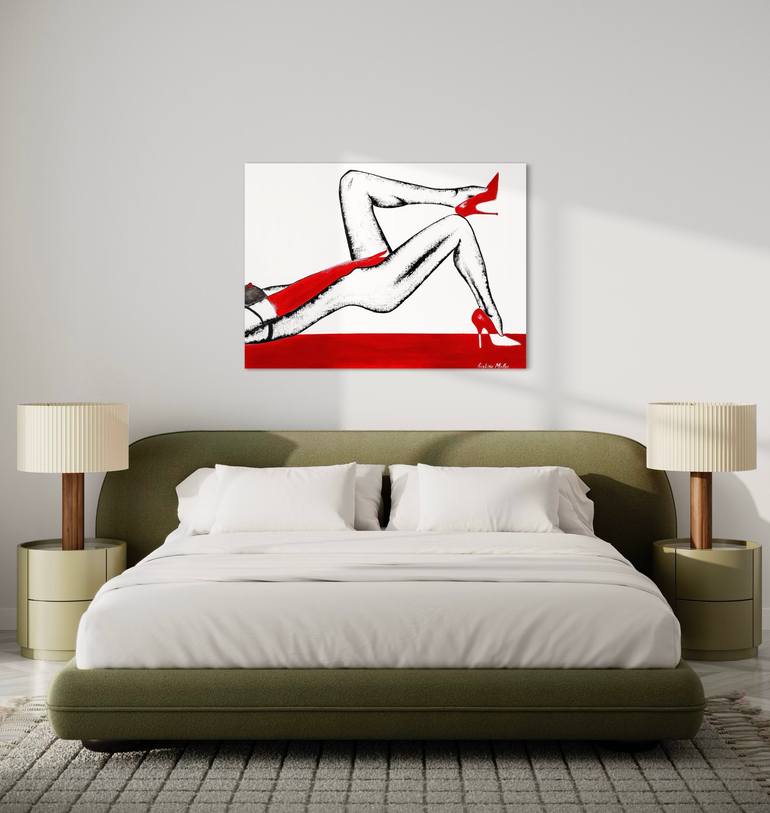 Original Art Deco Erotic Painting by Kristina Mallen