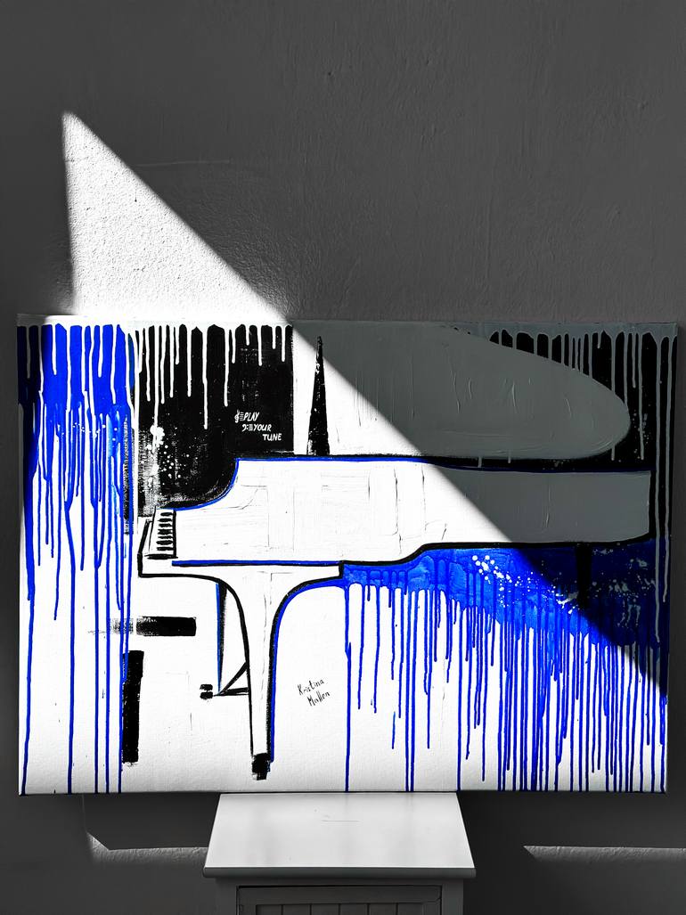 Original Abstract Expressionism Music Painting by Kristina Mallen