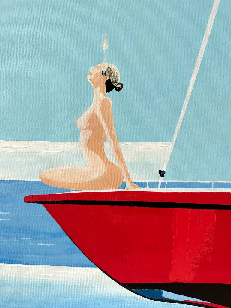 Original Contemporary Boat Painting by Kristina Mallen