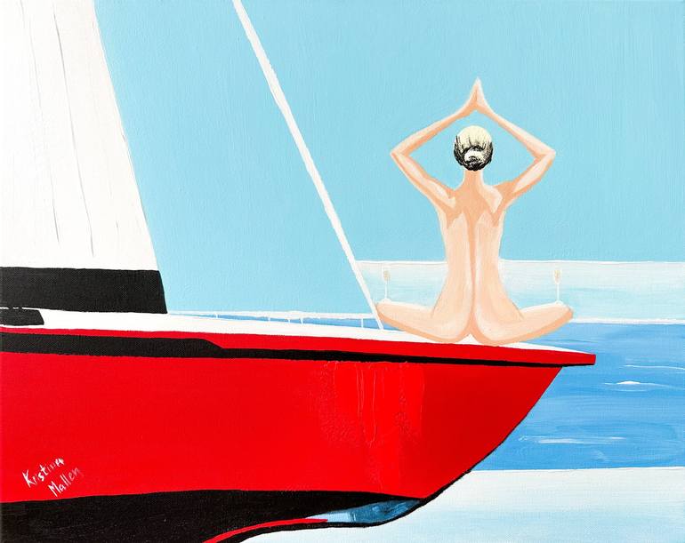 Print of Pop Art Boat Paintings by Kristina Mallen