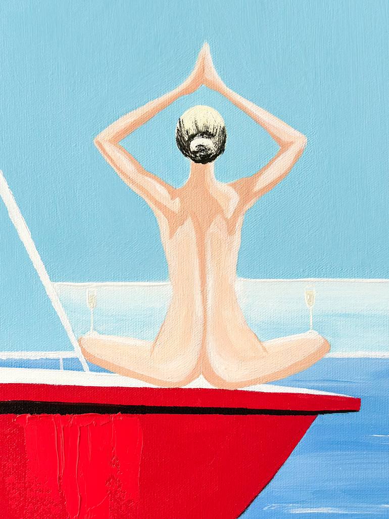Original Pop Art Boat Painting by Kristina Mallen